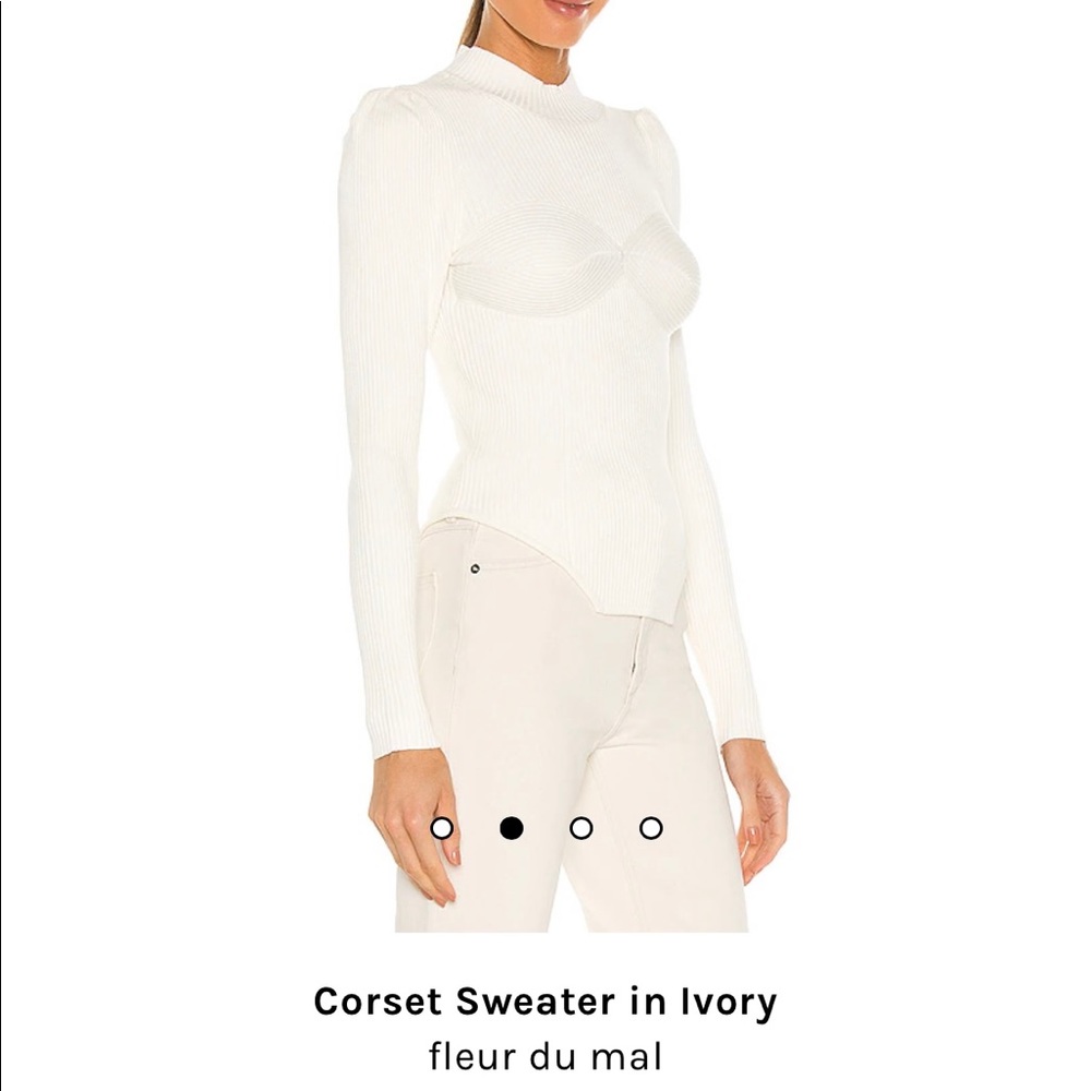Fleur Du Mal Corset Sweater in ivory